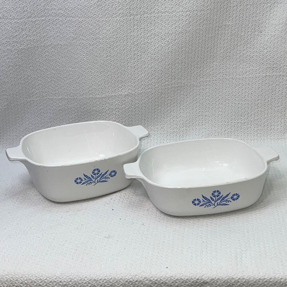 Vintage Corning Ware Blue Cornflower P-1-B P-1½-B Casserole Set USA